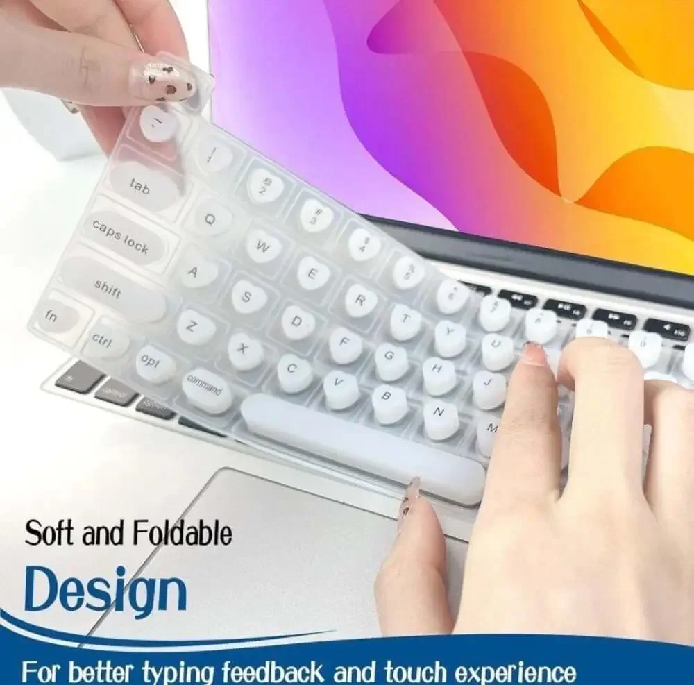 Keyboard Cover for Long Nails, Silicone 3D Raised Keyboard Cover MacBook Pro/Air